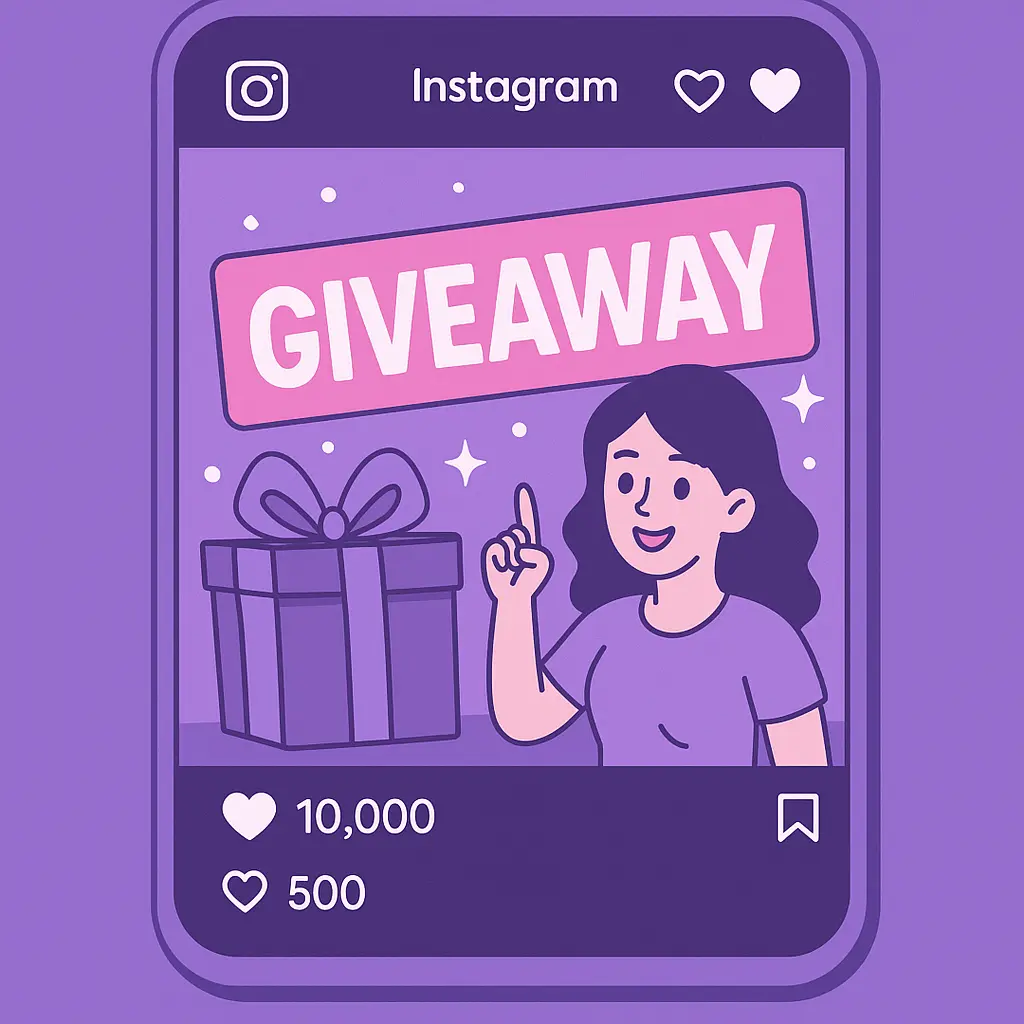 Vignetta con un creator e la scritta Giveaway contro un legale con il DPR 430: la sfida tra creatività e norme